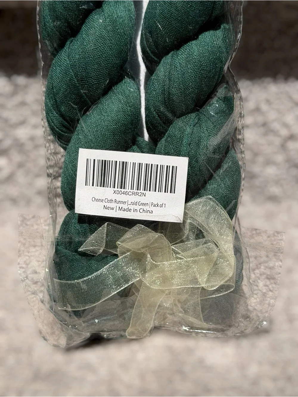 NEW Stratford Works Emerald Green Cheesecloth‎ Table Runner 36x120 Boho Wedding